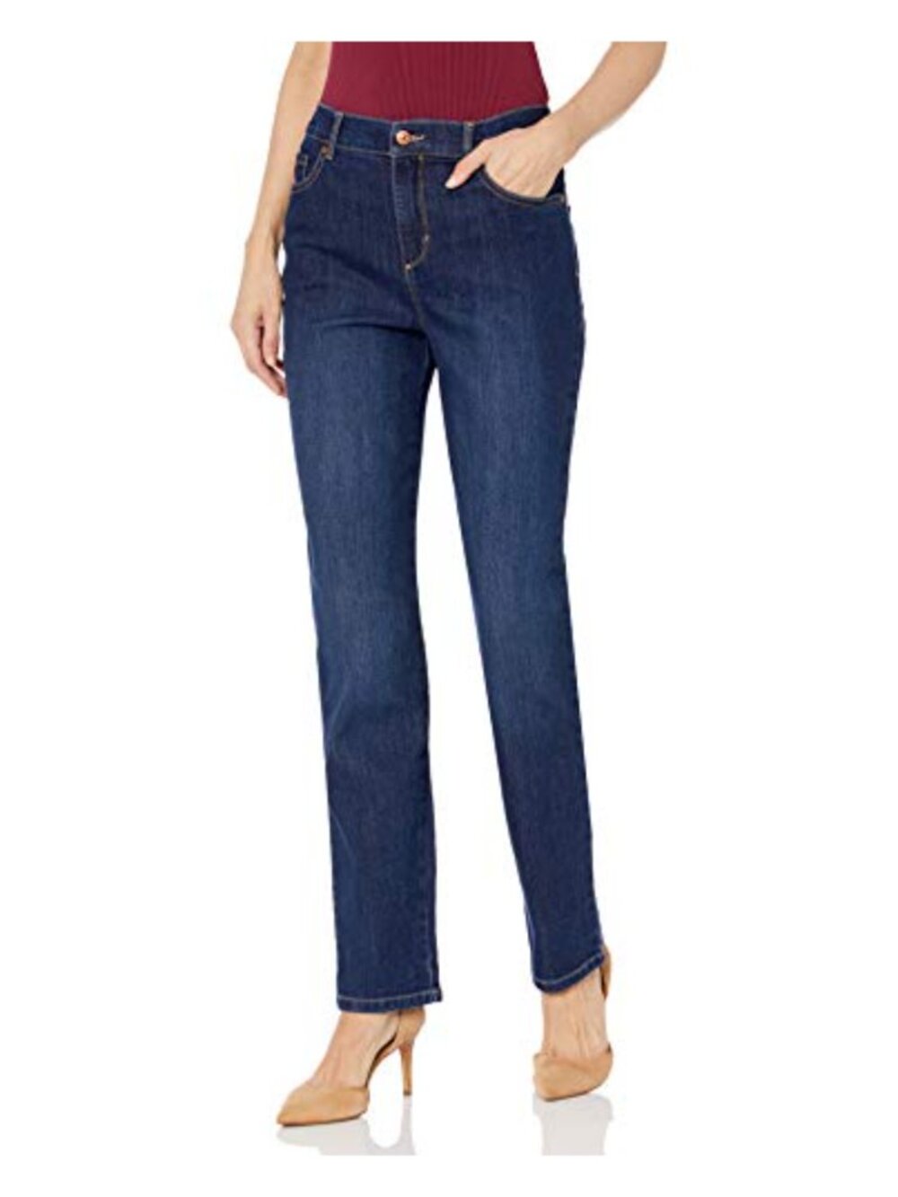 High Rise Tapered Jeans Classic Amanda Fit Woven Denim Work Casual